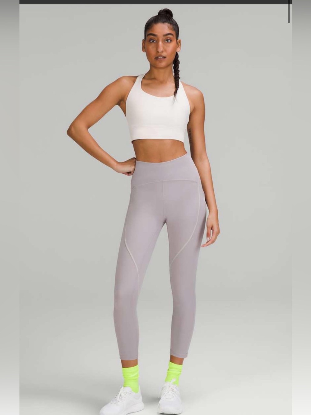 Lululemon Power Thru High-Rise Crop 23” Mauve Grey Size 8